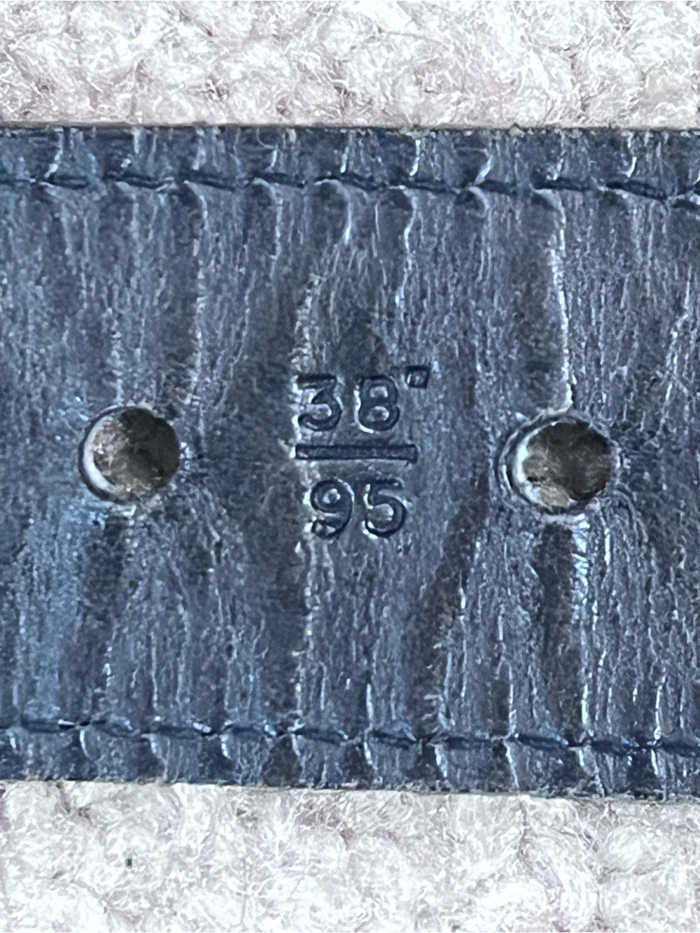 Polo Ralph Lauren Black Leather Woven Belt Mens 38 Silver Tone Hardware Preppy - Picture 7 of 8